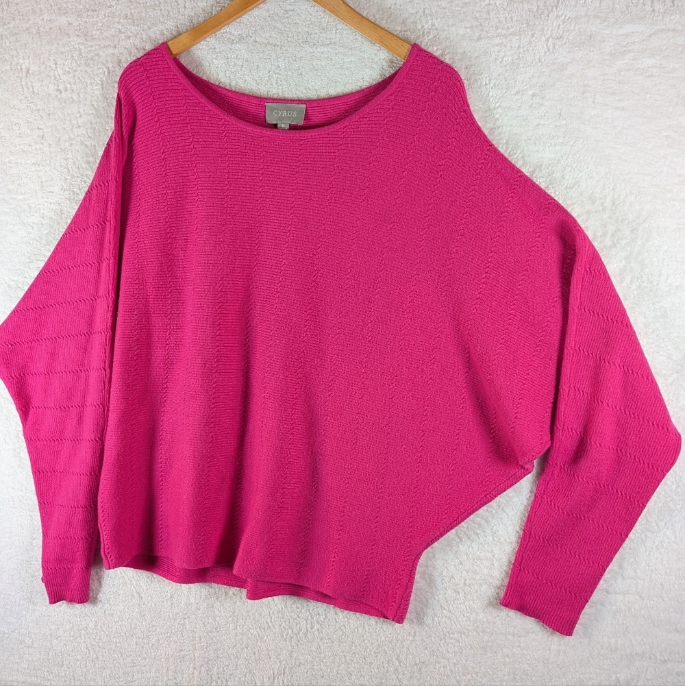 306-Cyrus Fuchsia Crew Neck Sweater